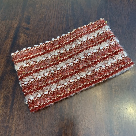 Accessories - Knit Maroon, Tan and Gold Wide Headband